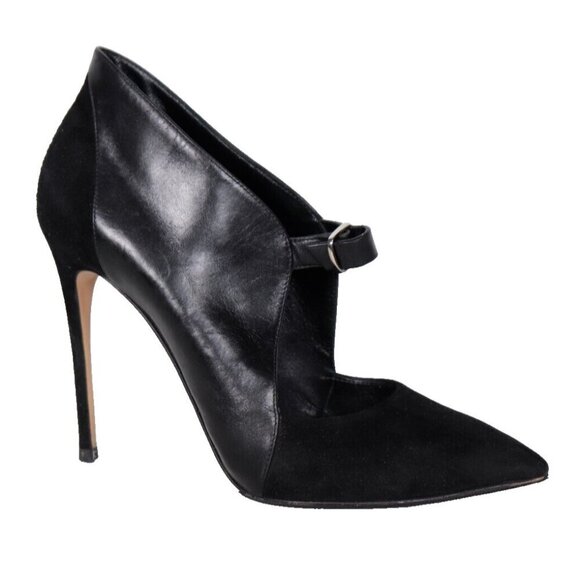 Casadei Women’s 8.5 Black Suede Leather Buckle Strap Pumps Shoes Stiletto Heels - Picture 8 of 8